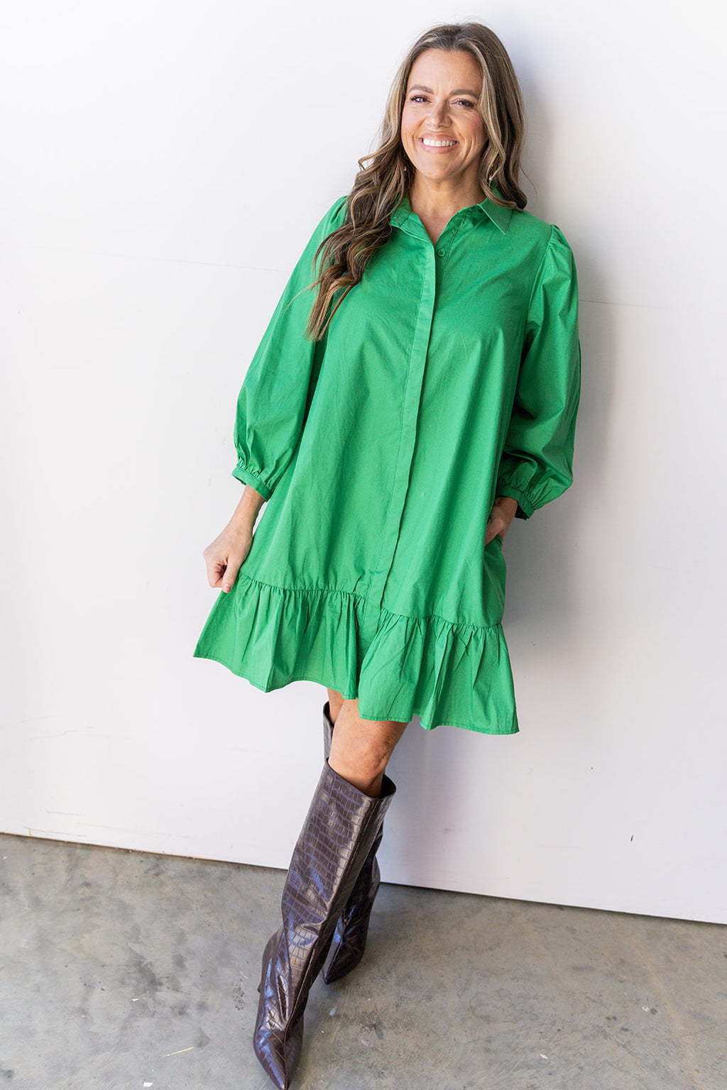 Halftime Hotty Dress - Kelly Green