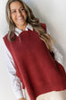Streetwear Chic Vest - Burgundy