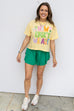How Lucky are we Cropped Boxy - Butter Yellow