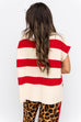 Cafe Luxe Stripe Knit Top- Red
