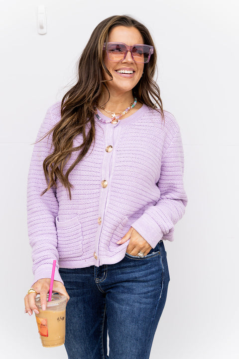 Own The Meeting Cardigan - Lilac