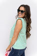 Green Stripe Cardigan Vest Jodifl