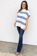 Cafe Luxe Stripe Knit Top 2 - Blue