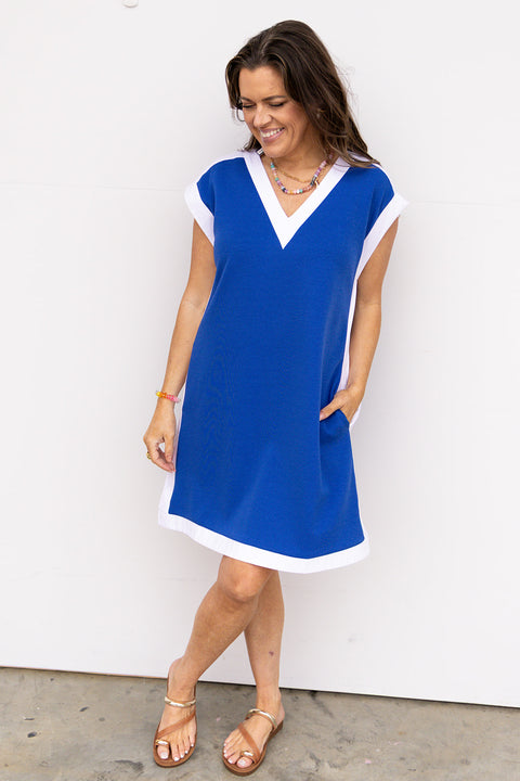 Poolside Pop Dress - Royal