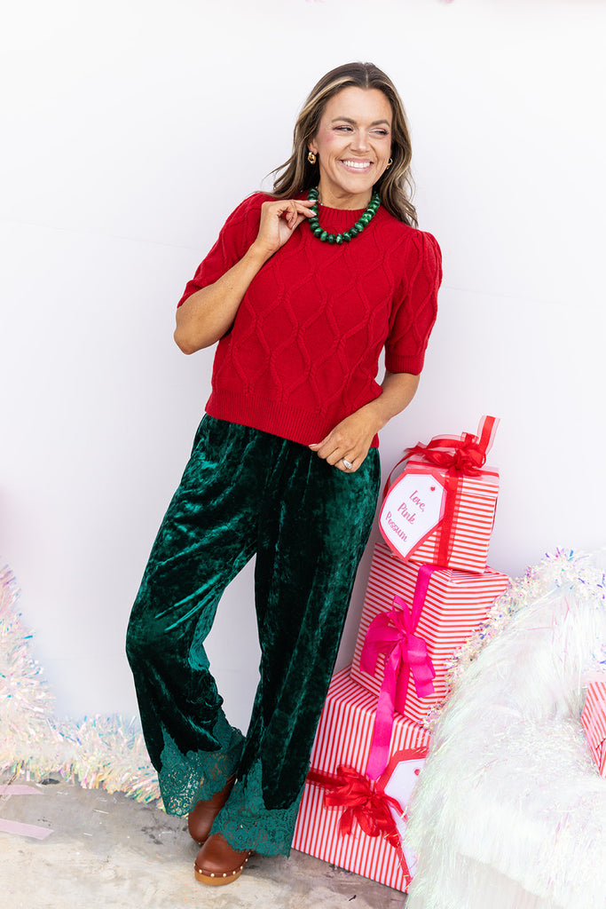 Carol Of The Bells Sweater - Scarlet