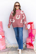 Welcome To The Ranch Sweater - Dusty Rose