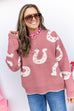 Welcome To The Ranch Sweater - Dusty Rose