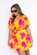 Golden Hour Floral Romper - Orange