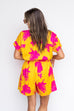 Golden Hour Floral Romper - Orange