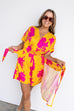 Golden Hour Floral Romper - Orange