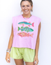 Rainbow fish Comfort Colors Boxy Crop Tshirt