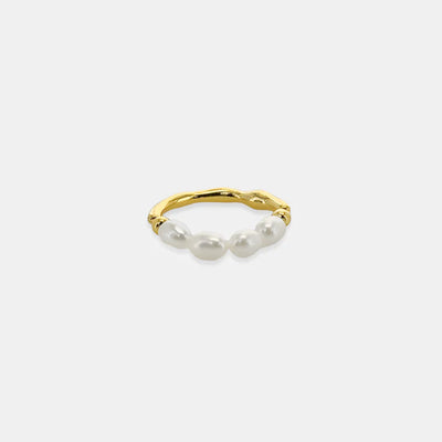Pearl and Gold Stretchy Ring