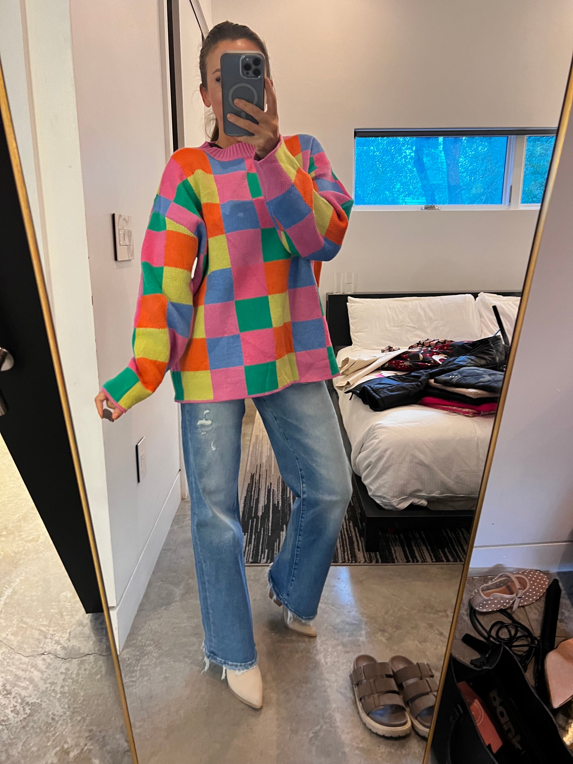 Feeling Like Fall Sweater - Magenta Multi Pre-Order