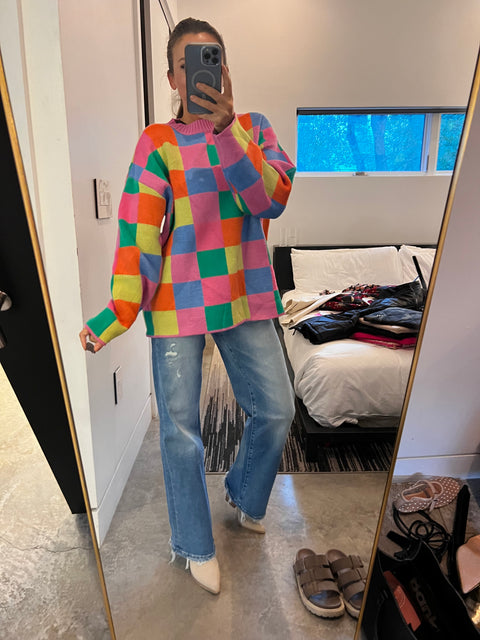 Feeling Like Fall Sweater - Magenta Multi