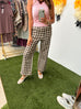 I See You Gingham Pants - Brown Combo