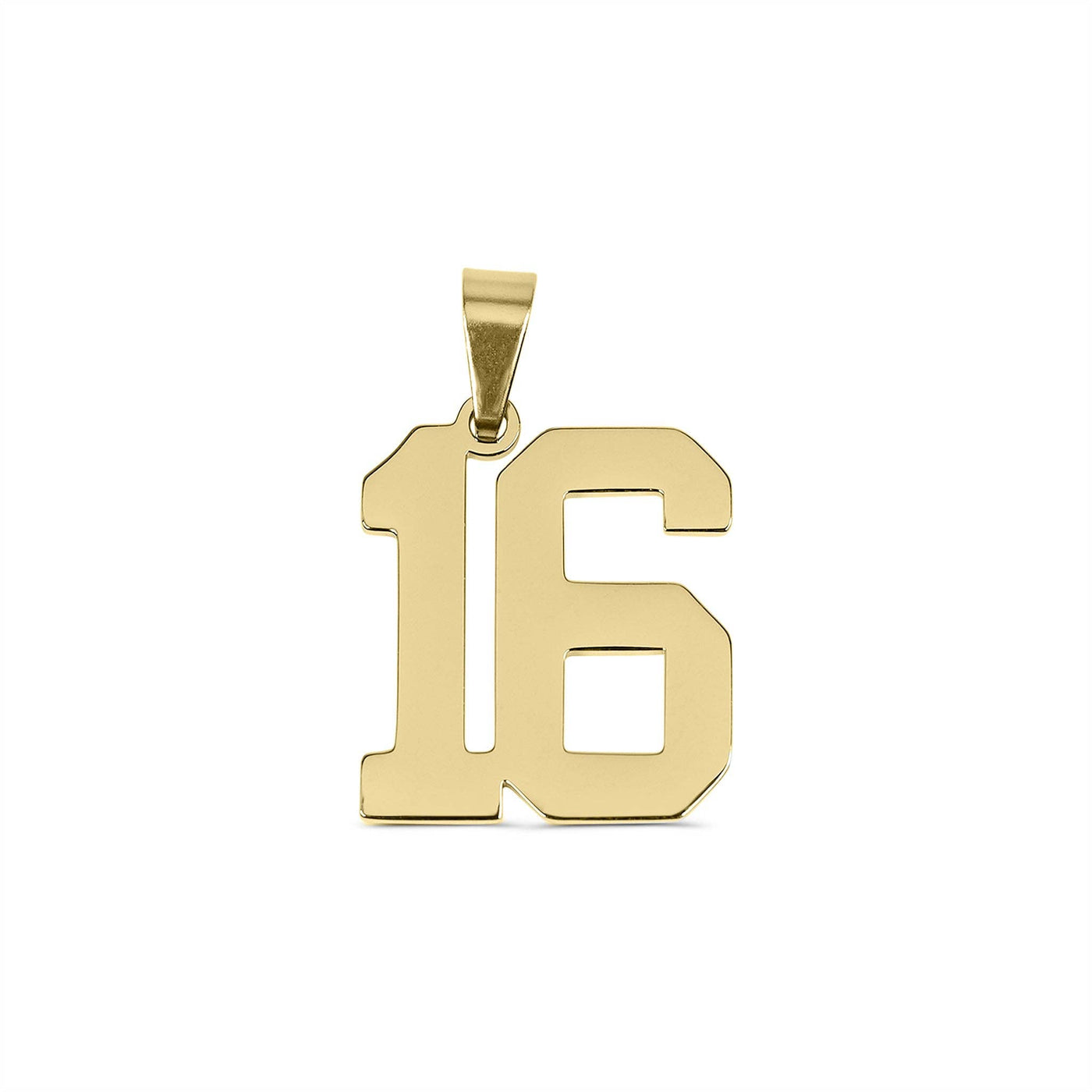 18K Gold Sport Number Pendant