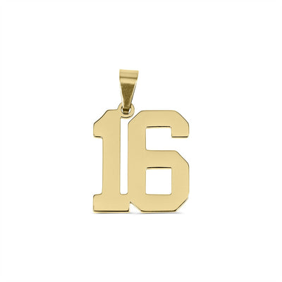 18K Gold Sport Number Pendant