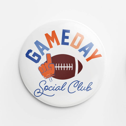 Gameday Social Club Button (Orange & Blue)