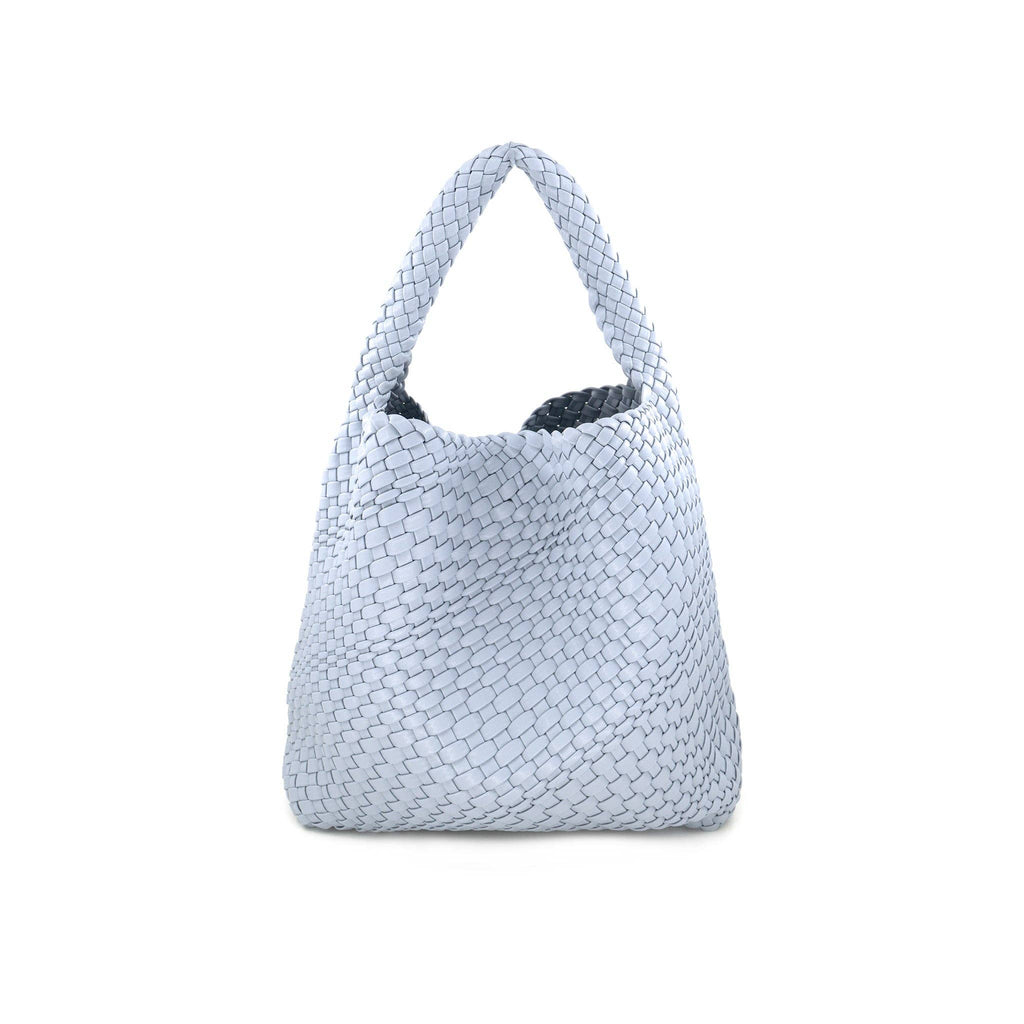 Woven tote - powder blue