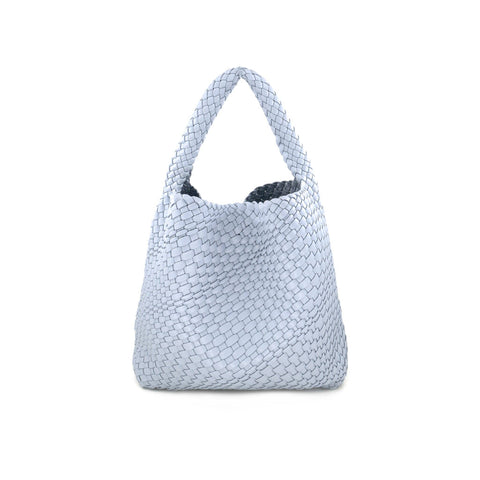 Woven tote - powder blue