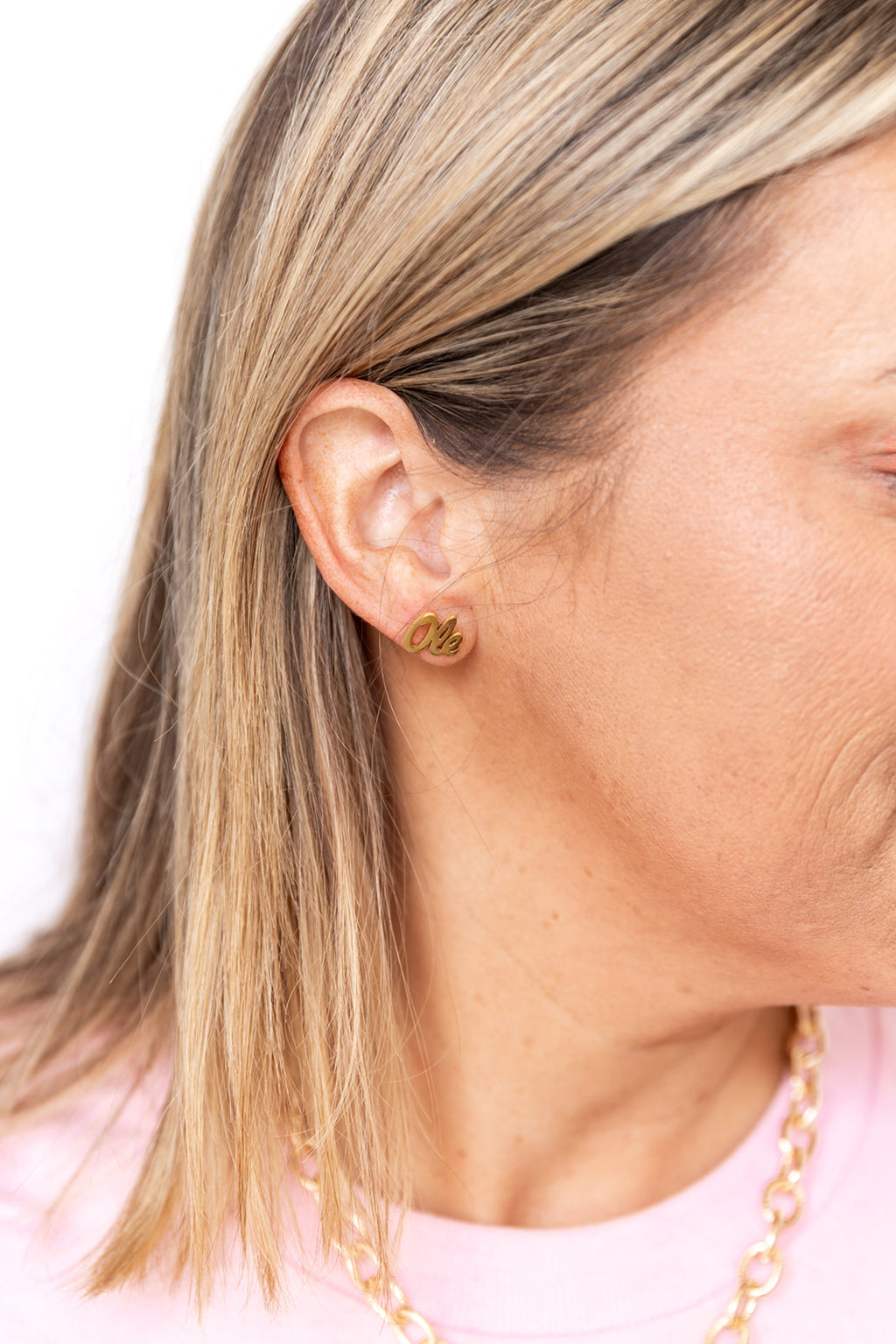 Ole Miss Gold Stud Earrings