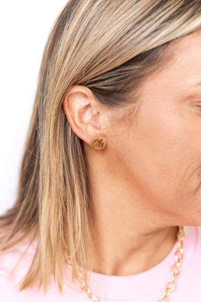 Ole Miss Gold Stud Earrings
