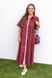 Dotted In Style Midi Dress - Burgundy
