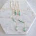Square Gemstone Threader Earrings: Tourmaline