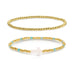 Cross Beaded Bracelet Charm Set: Multi Color