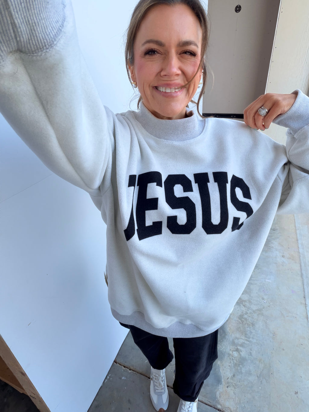 Reversible Mock Neck- Baseball/Jesus