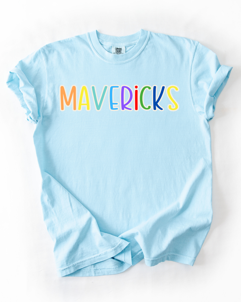 Rainbow Mavericks T-shirt - Chambray