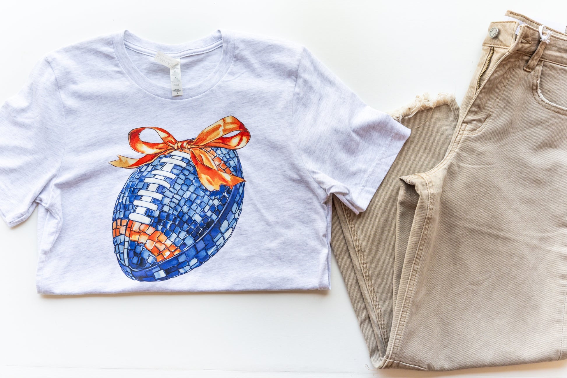 Disco Football Orange and Blue - Tshirt