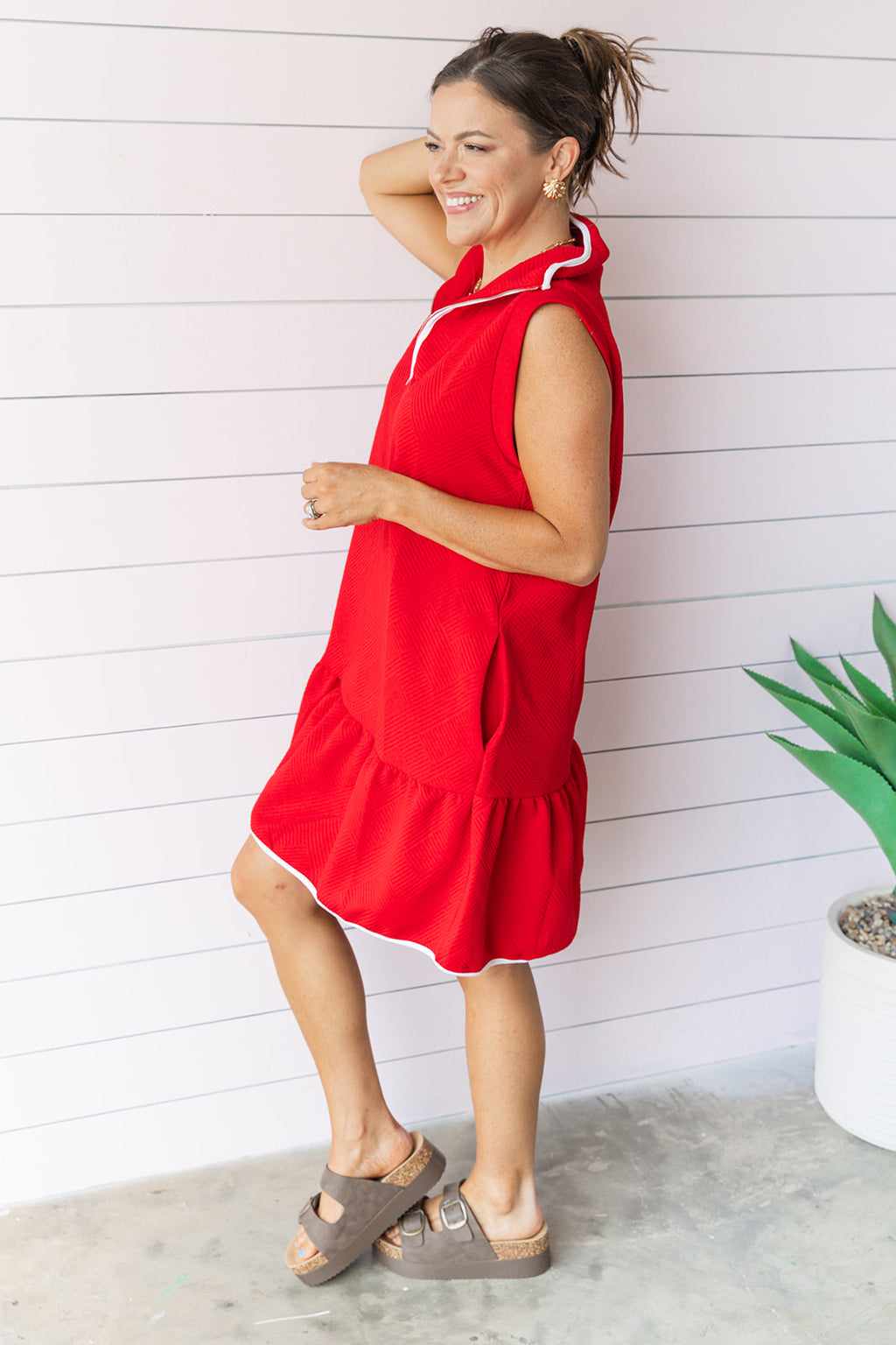 Halftime Score Dress Red