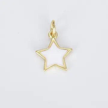 White Enamel Star Charm