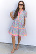 Sorbet Floral Dress - Sky Blue