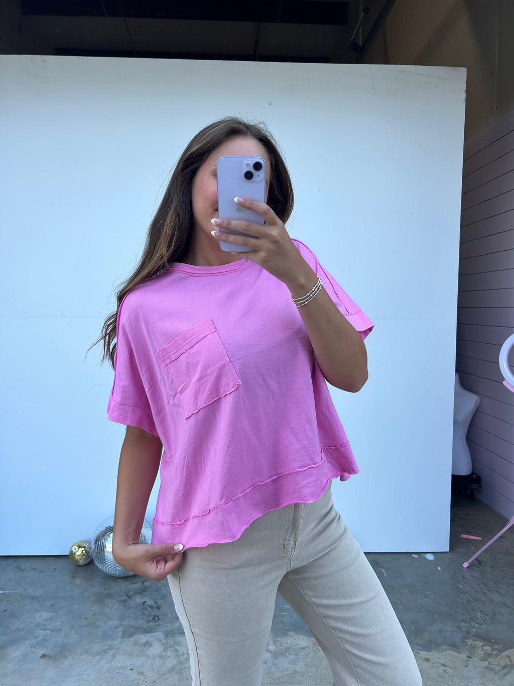 Simple Exposure Tee- Candy Pink