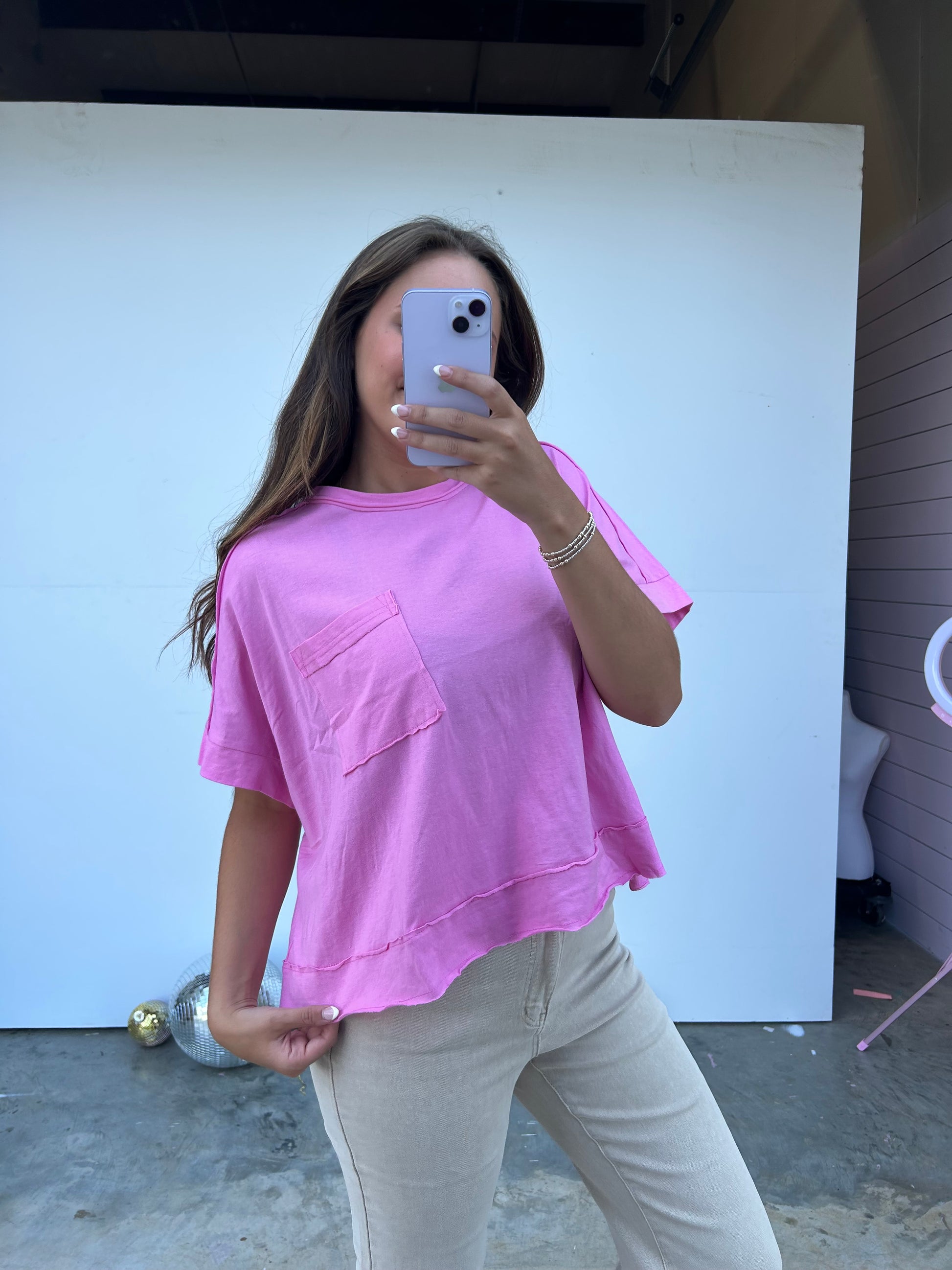 Simple Exposure Tee- Candy Pink