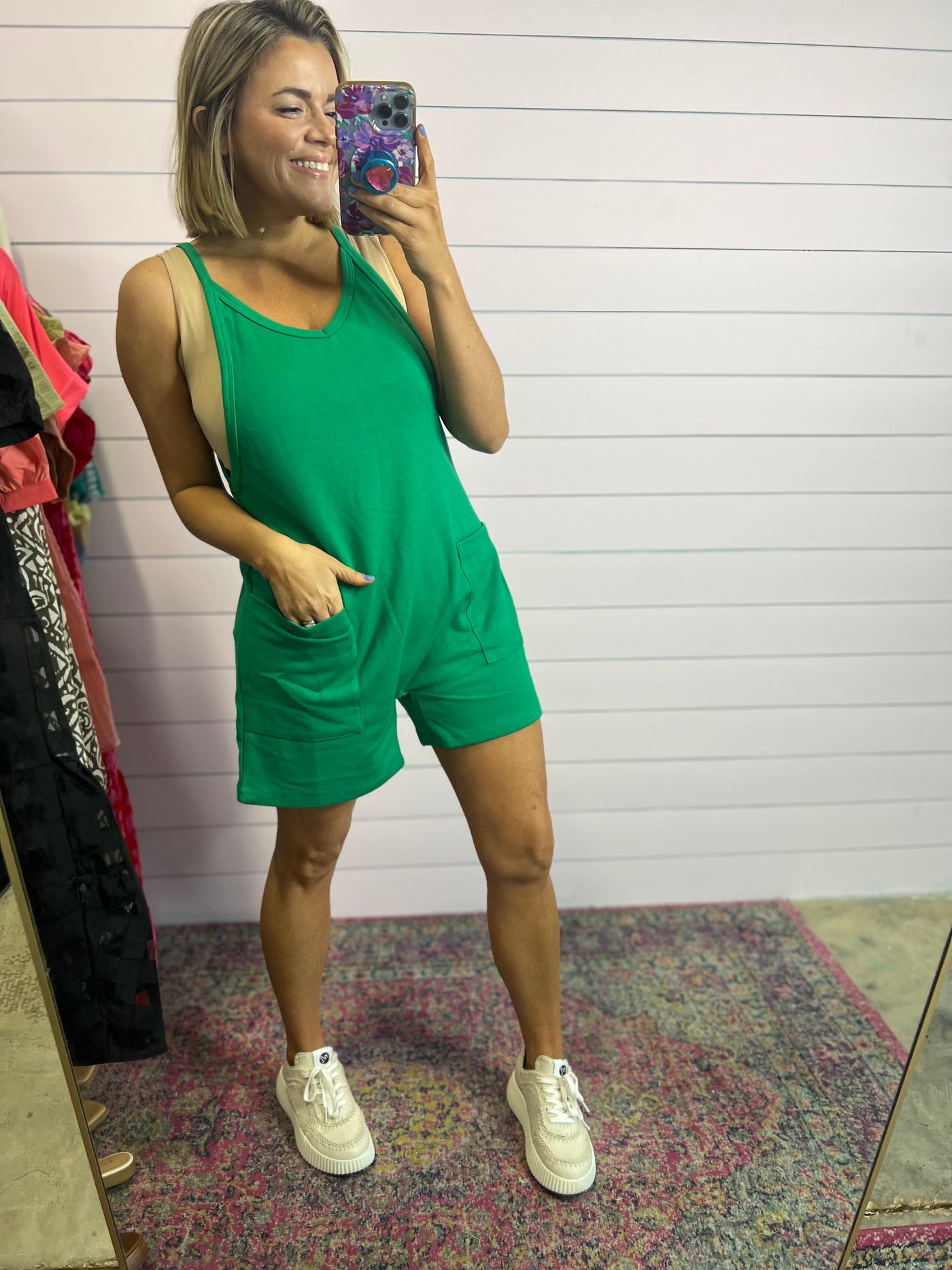 Making Moves Romper - Kelly Green