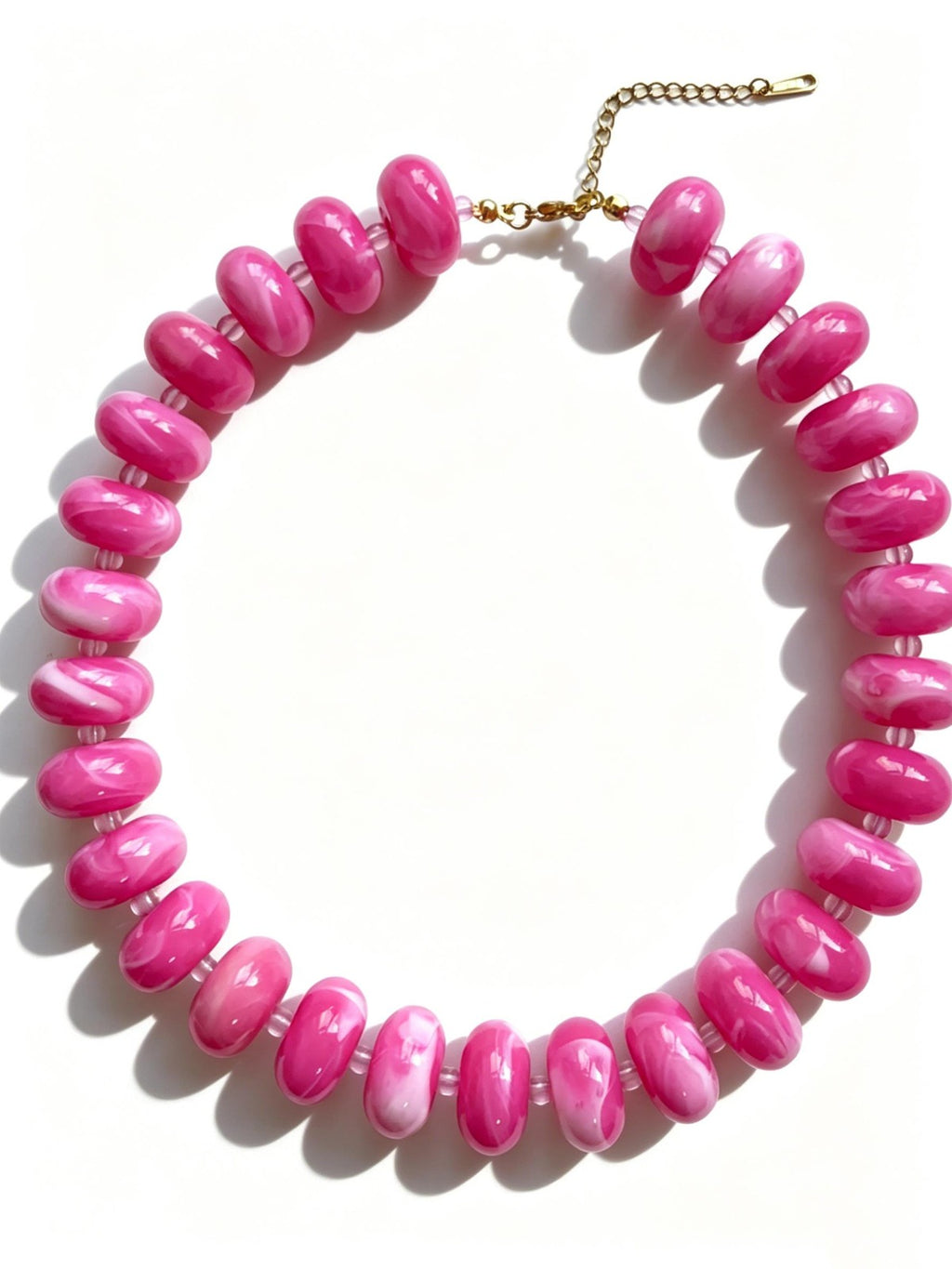 Chunky Boho Necklace- Hot Pink