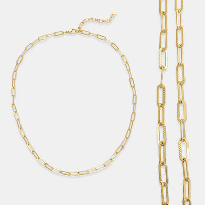 Paperclip Chain Gold Necklace