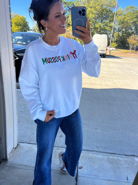 Pink Possum Holiday Sweatshirt