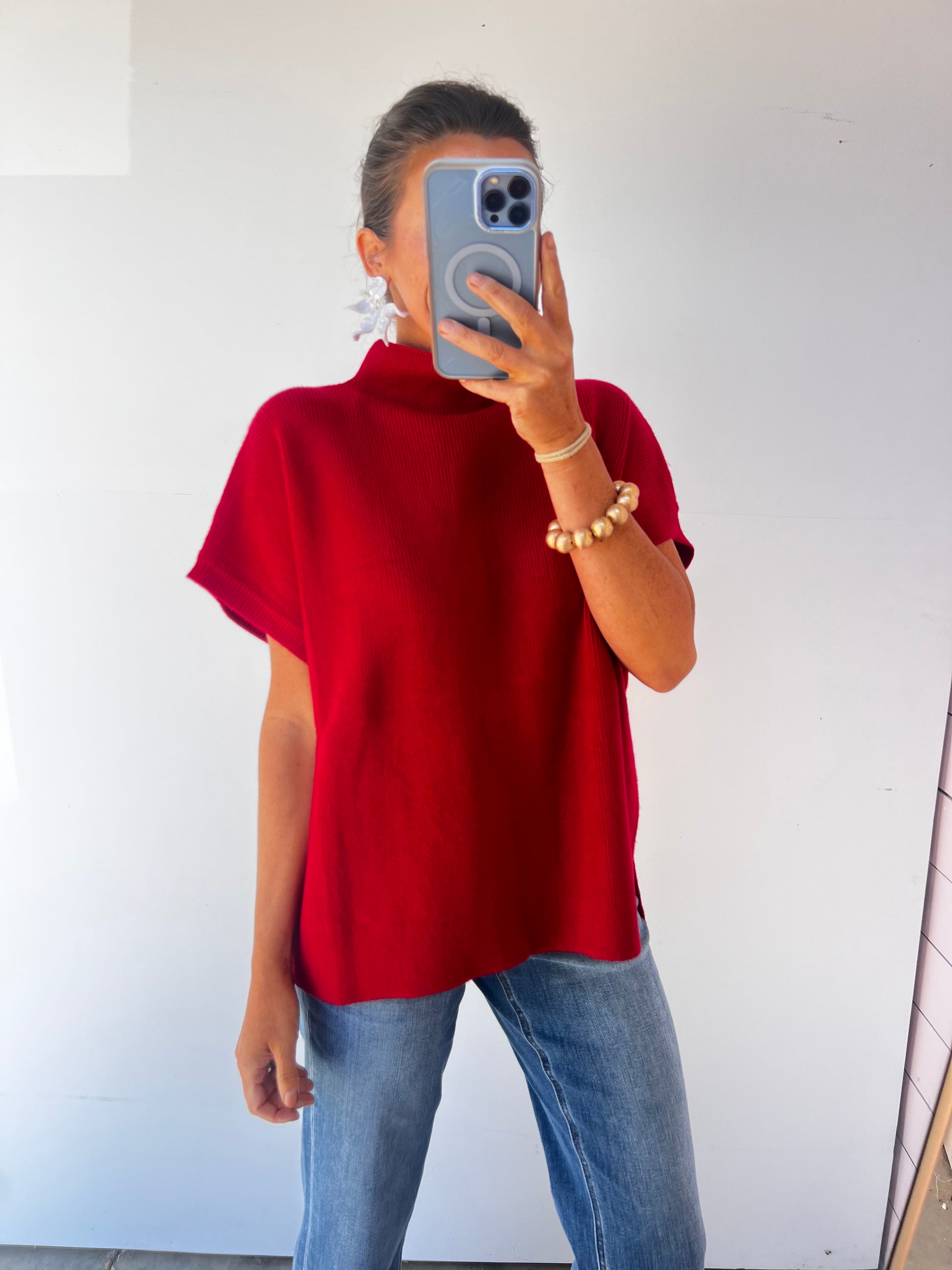 Cafe' Luxe Sweater - Red