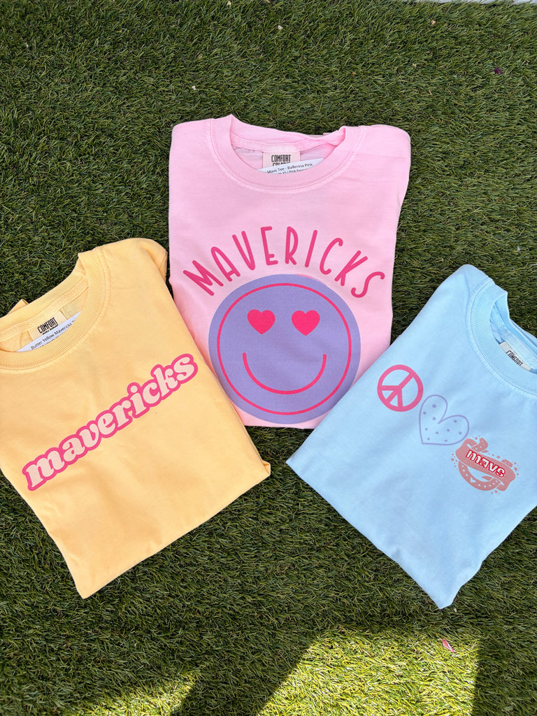 Smiley Mavs Tee - Ballerina Pink