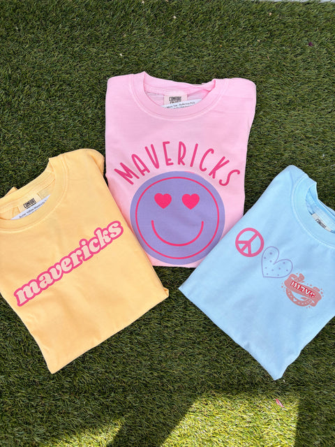 Smiley Mavs Tee - Ballerina Pink