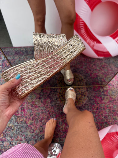 Amber Jute Platforms - Gold
