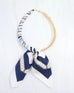 Laya Beaded Scarf necklace- Navy