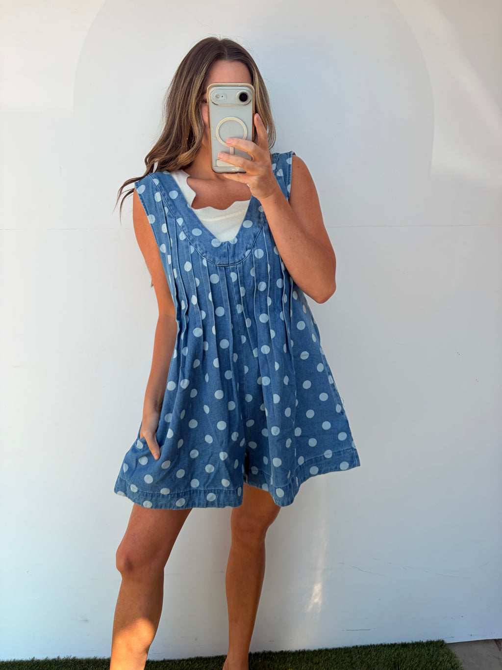 Gabby Romper - Light Denim