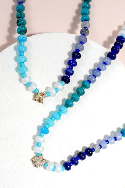 Mini initial beaded necklace