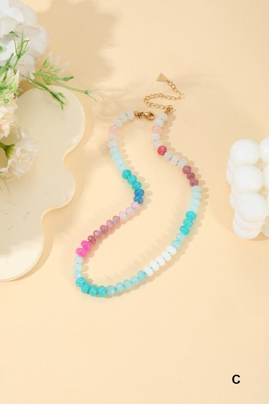 Rainbow Agate Beaded Necklace