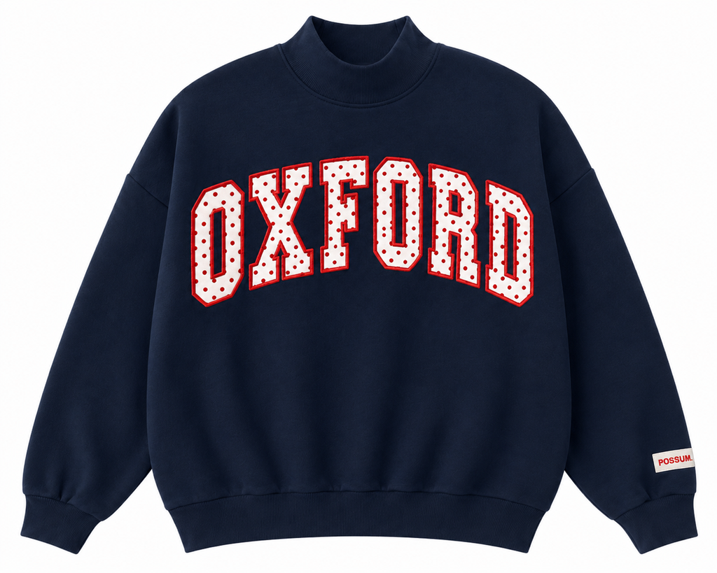 Polka Dot Mockneck sweatshirt - Navy PRE ORDER